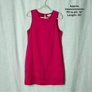 Pinch Pink Linen Blend Sleeveless‎ Shift Mini Dress L Minimalist Casual Chic